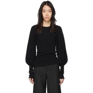 TOTEME Vignola Puff Sleeve Sweater Black Size Medium